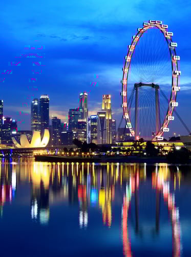 Singapore downtown at night