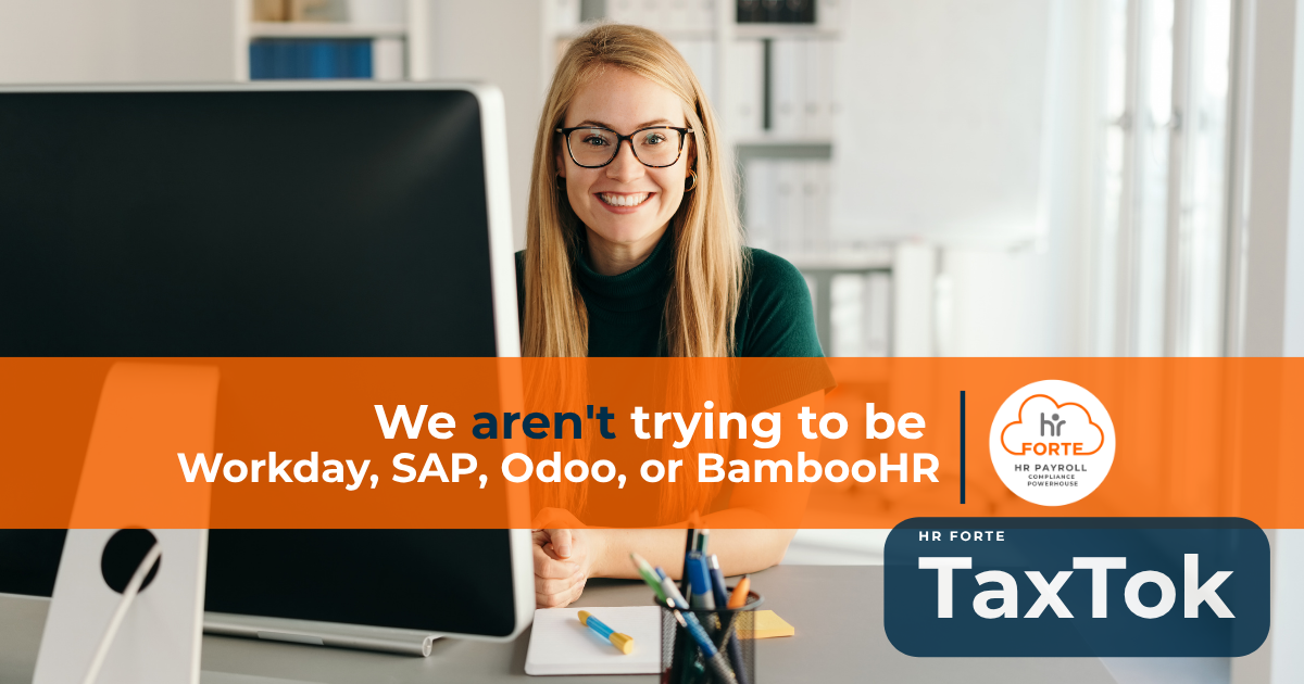 hrforte-we-are-not-trying to be workday, SAP, Odoo, BambooHr